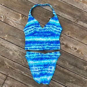 Vintage Blue & White Tankini Set